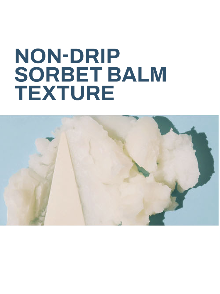 ROUND LAB 1025 Dokdo Cleansing Balm non-drip sorbet balm texture shown with smooth, creamy consistency.