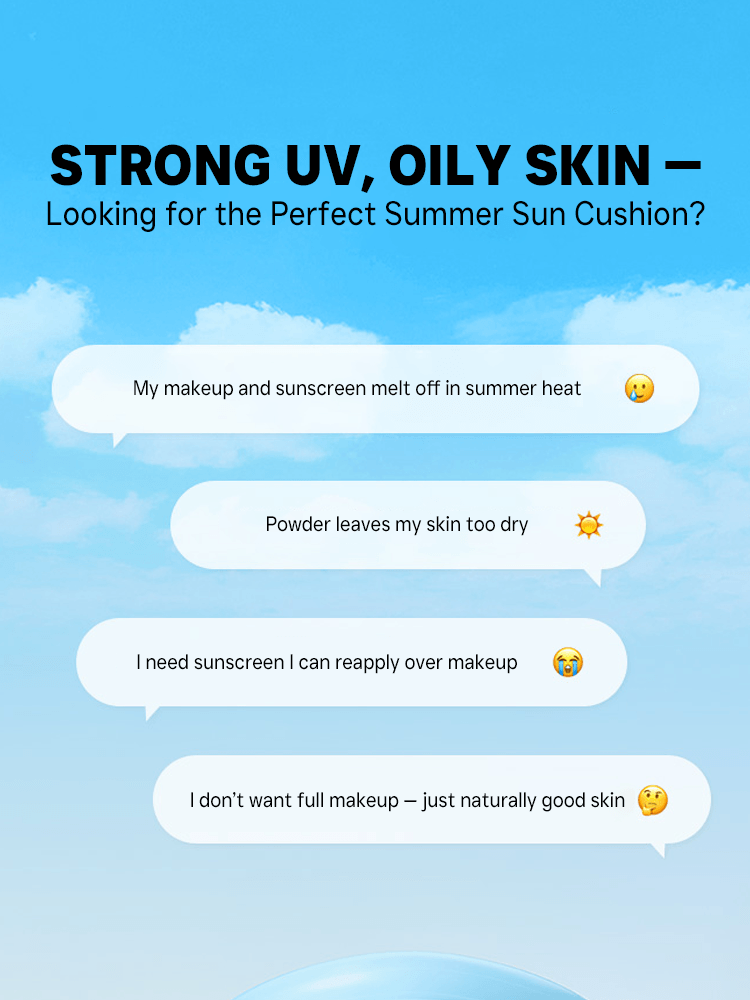 TOCOBO Blur Finish Sun Cushion 13g SPF50+/PA++++ #01 Cotton Blue summer skincare tips for oily skin
