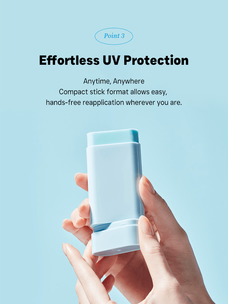 TOCOBO Cotton Soft Sun Stick in a hand, showcasing effortless UV protection in a compact stick format.