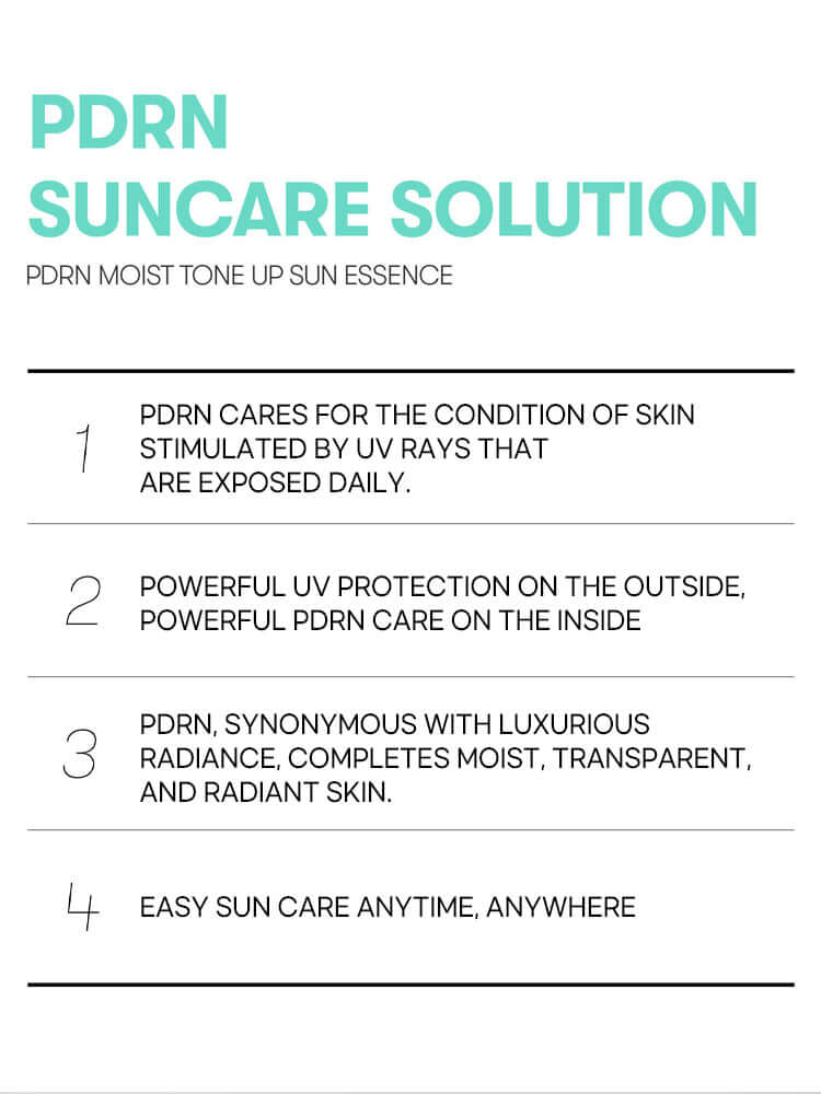VT PDRN Moist Tone Up Sun Essence 50g product features and application benefits.