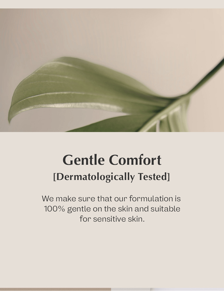 manyo Bifida Biome Aqua Barrier Cream Gentle Comfort with a leaf background, indicating a formulation that is gentle and suitable for sensitive skin.