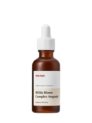 manyo Bifida Biome Complex Ampoule in a brown glass bottle with dropper for skincare